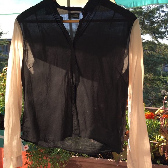 Two Toned Cotton Button Down - Picture 1 of 4